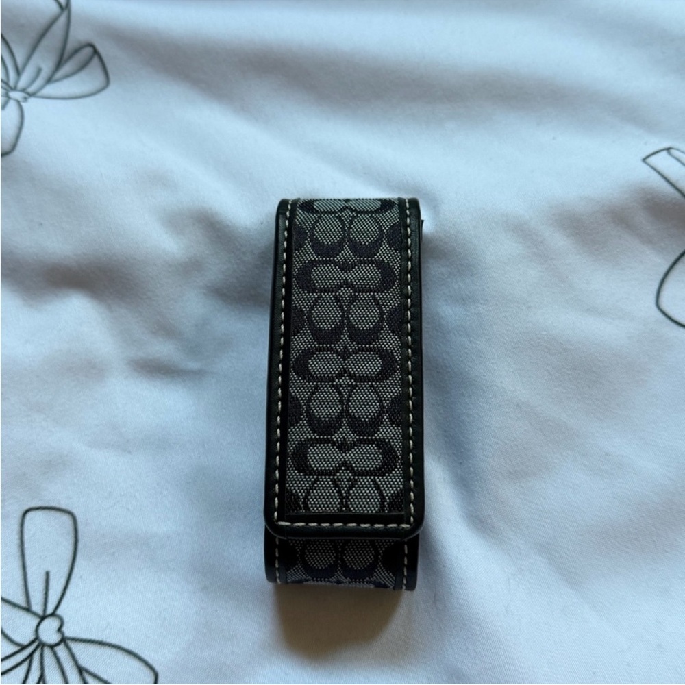 🖤Rare Vintage Coach Lipstick Case with Mirror Black Signature Canvas - Picture 2 of 10
